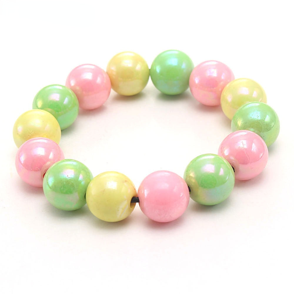 Wholesale Rainbow Acrylic Beads Bracelet